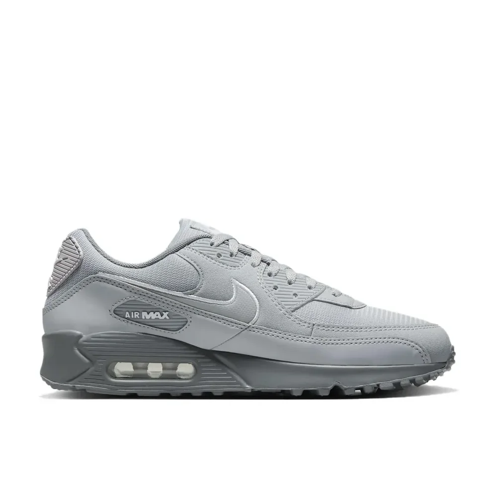 Nike black and gray color scheme AIR MAX 90 men\'s low-top sneakers non-slip wear casual running shoes