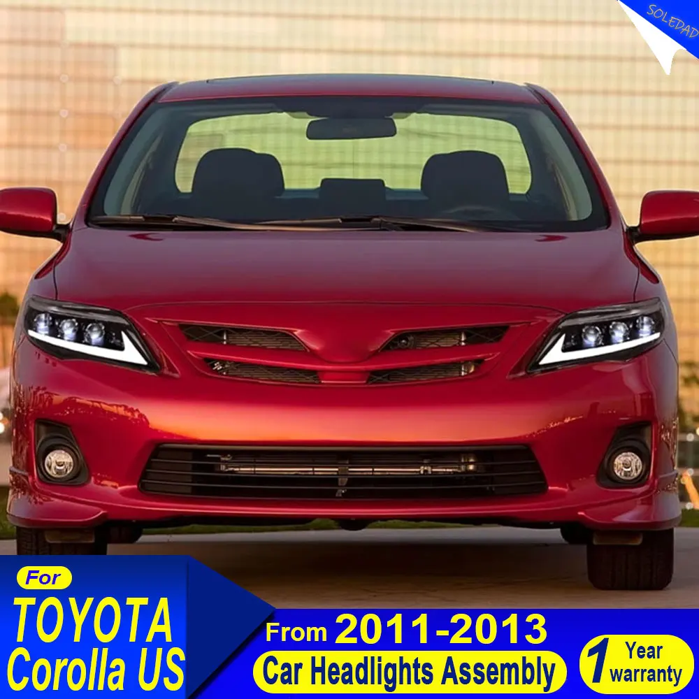 LED Head Lamp for Toyota Corolla LED Headlight 2011-2013 Headlights Corolla DRL Turn Signal High Beam Angel Eye Projector