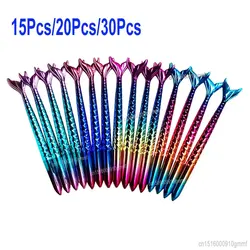15Pcs/20Pcs/30Pcs Wholesale Mermaid 1.0mm Ballpoint Pen Blue Ink Ball Pen Cute Office Signature Handle Kawaii Writing Stationery