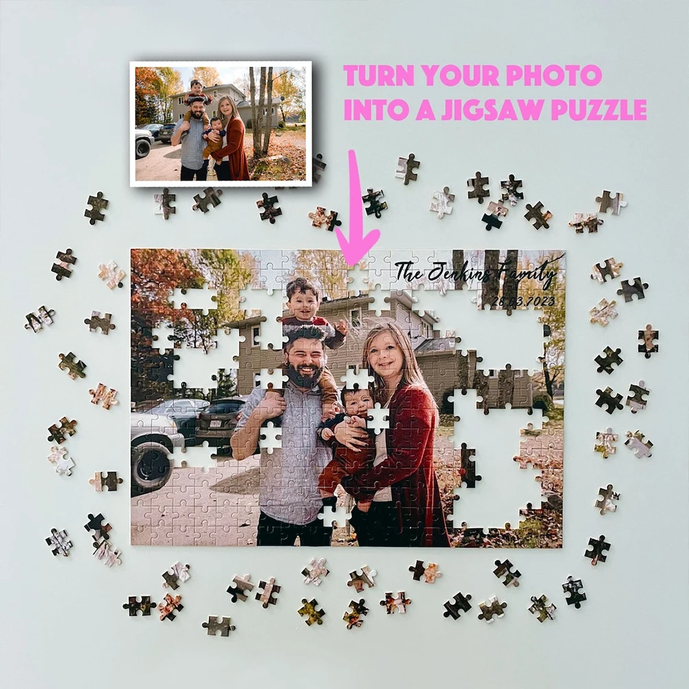 35/150/300/500/1000pcs cool couple family Custom Poster Custom Photo Custom  Portrait Puzzles Jigsaw puzzle
