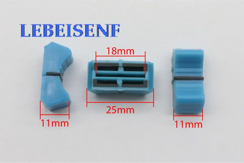 6pcs T-type Mixer Potentiometer Fader Knob Cap for YAMAHA Allen SOUNDCRAFT / L25MM W11MM H9MM blue 8T Cap