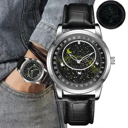 Fashion Creativity Brand Watches For Men Luminous Starry sky Design Sports Watch Comfort PU Leather Men Wristwatches Clock