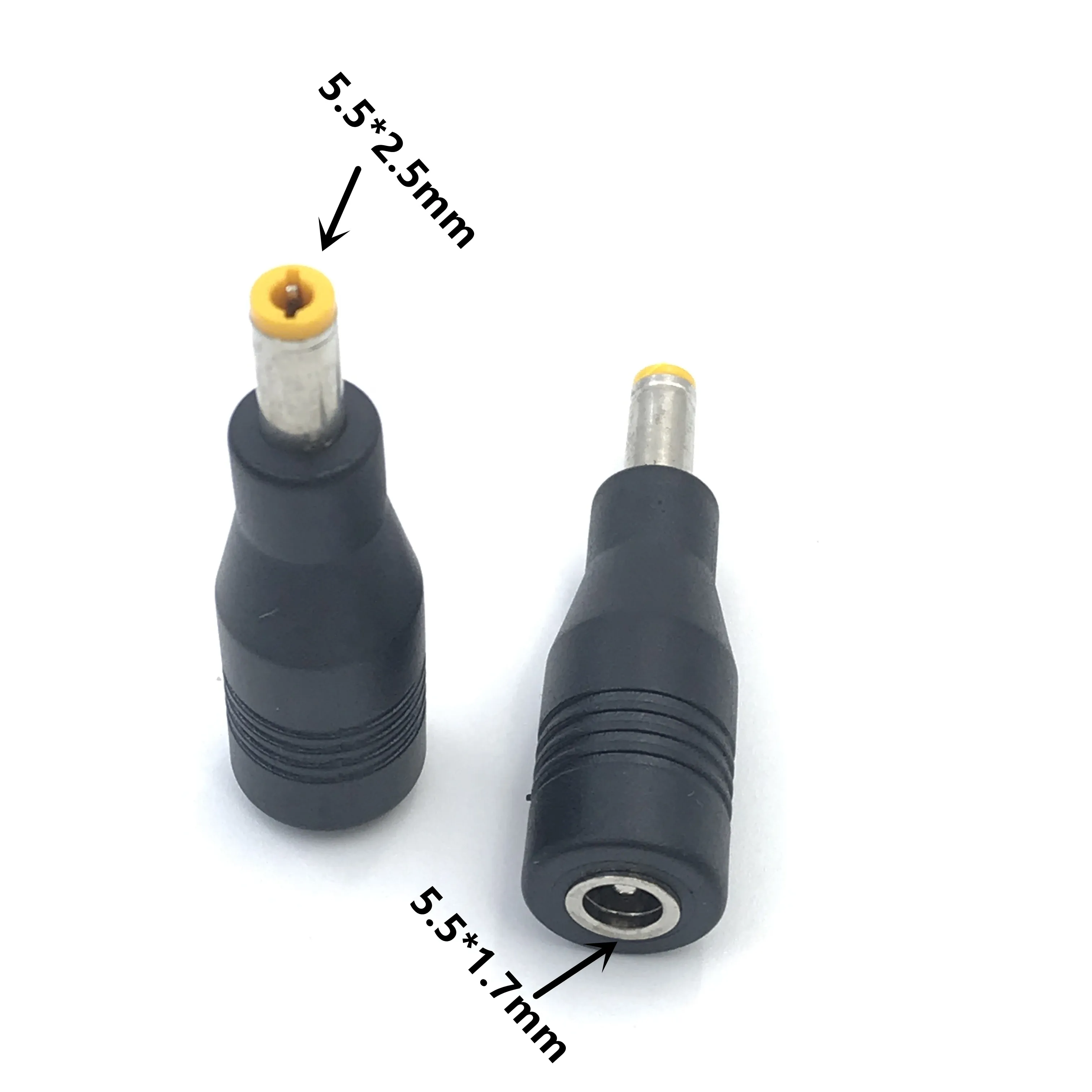 5.5x1.7/5.5*1.7mm female jack to 5.5x2.5 (compatible 5.5x2.1mm) male Plug DC Power Connector Adapter Laptop Charging Plug