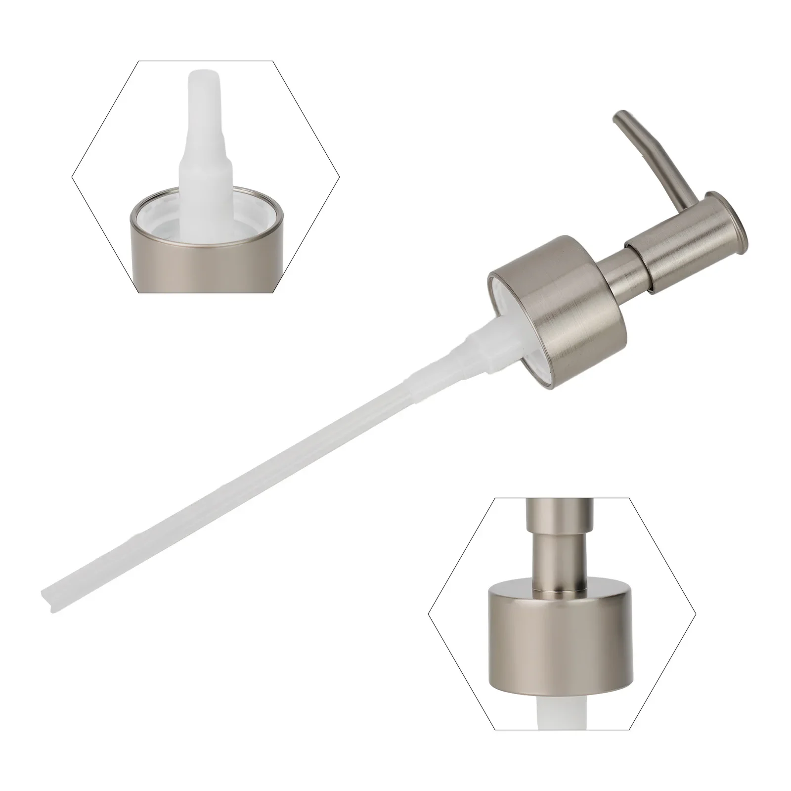 28 Teeth Lotion Dispenser Head Push Type Bathroom Liquid Soap Dispenser Toilet Hand Replace Lotion Shampoo Pump Tube Length 11cm