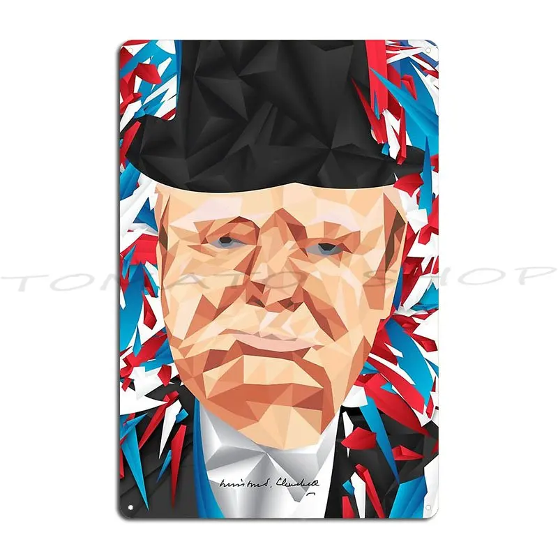 Winston Churchill Metal Wall Decor Cinema Garage Printing  Tin Sign Poster