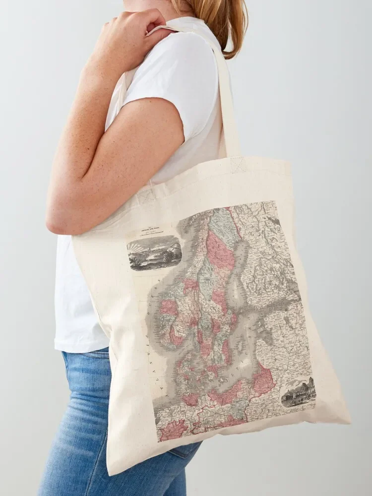 

1864 Vintage Map of North Europe: Prussia, Norway, Sweden and Denmark Tote Bag the tote bag large tote bag shoping