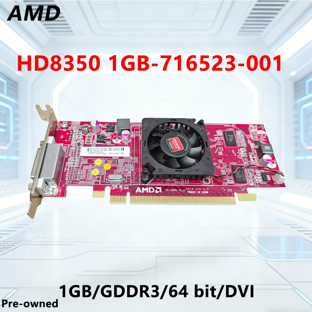 

Видеокарта AMD Radeon HD 8350 1 ГБ DDR3 64-бит, низкопрофильная, PCI-E 2.0, для HTPC, офиса и игр, 716523-001