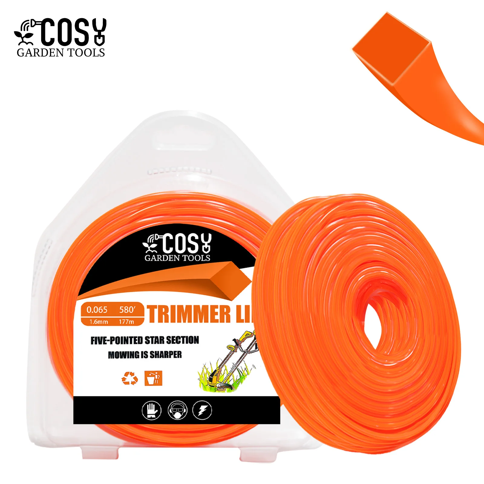 2.7mm/2.4mm/2.0mmSquare and Circular Strimmers Electric Brushcutter Nylon Cord Weed Trimmer String Wire Line Grass Trimmer Parts