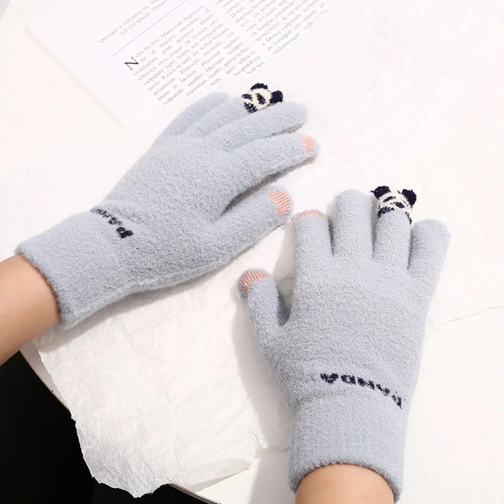 Optique-Gants de conduite respirants pour femmes, mitaines en laine avec lettre élastique Love, écran tactile