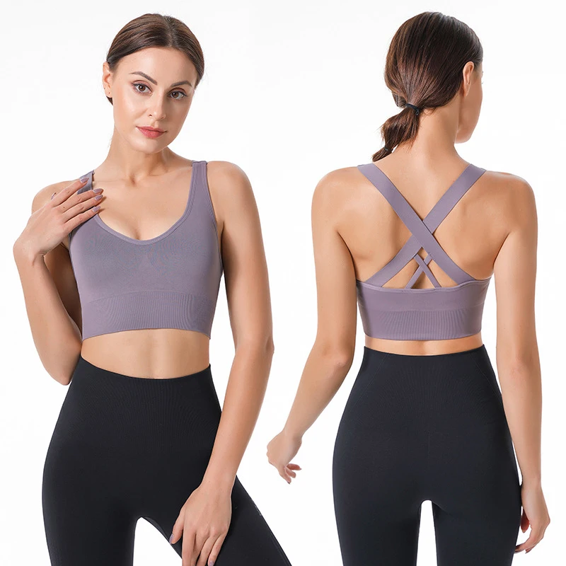 

Women Sports Bra Chest Pad Gym Top Fitness Running Underwear Push Up Breathable Elastic Female Comfort Vest Sexy Yoga Bra