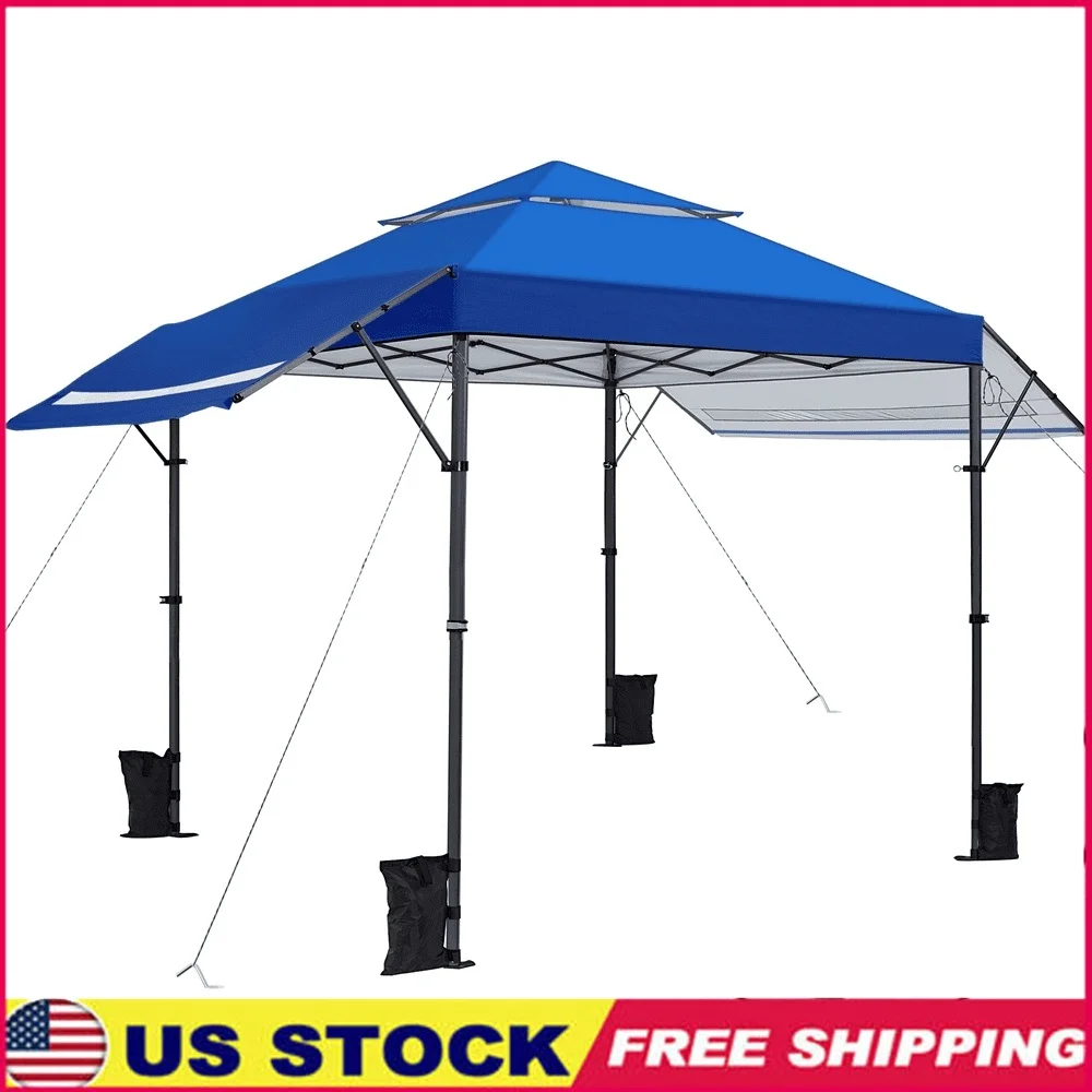 

10x17ft Pop-up Canopy Tent with Side Awnings Adjustable Height Easy Setup Durable Weather Resistant Outdoor Events Camping