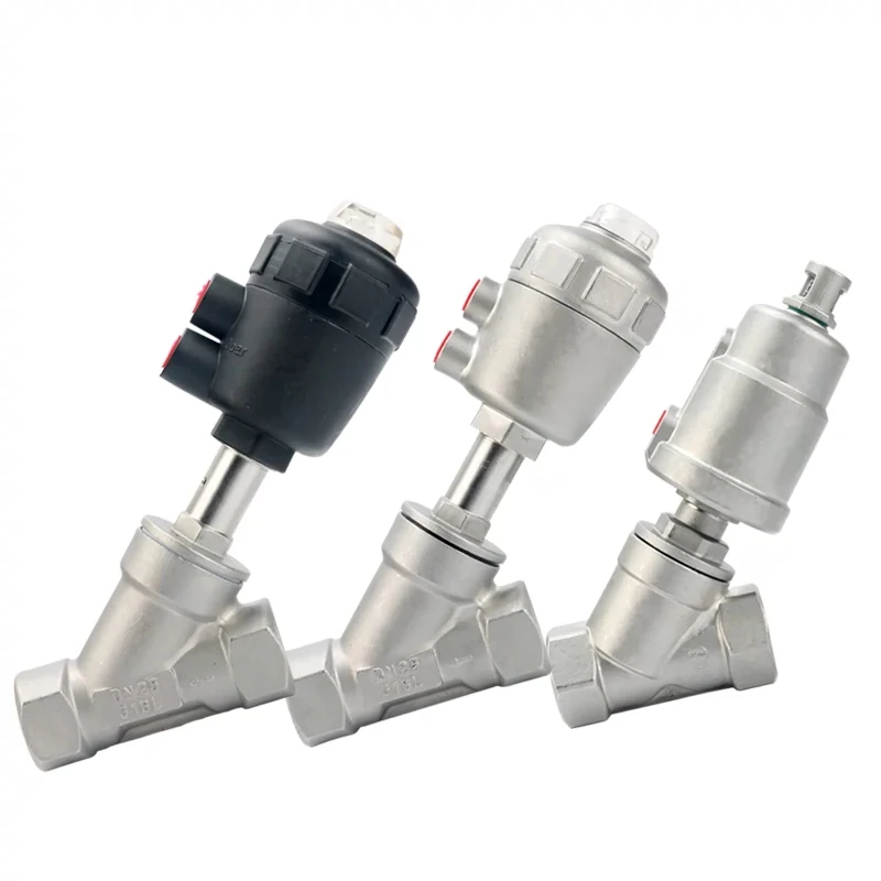 

1/4" 3/8" 1/2" 3/4" 1" BSP Female Thread 304 Stainless Steel Pipe Fitting Pneumatic Angle Seat Valve Automatic Control Valve