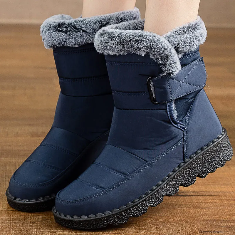 Women\'s Boots Wedge Heels Winter Boots With Fur Warm Snow Boots 2024 Trend Winter Shoes Women Platform Winter Footwear Female