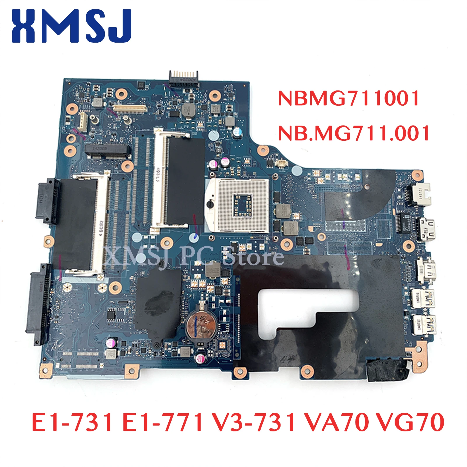 XMSJ For Acer Aspire E1-731 E1-771 V3-731 VA70 VG70 Laptop Motherboard NBMG711001 NB.MG711.001 DDR3 Main Board Full Test