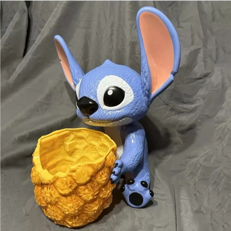 

Disney Stitch Popcorn Bucket Anime Movie Peripheral Figure Pen Holder Ornaments Cartoon Desktop Decoration Collection Model Gift