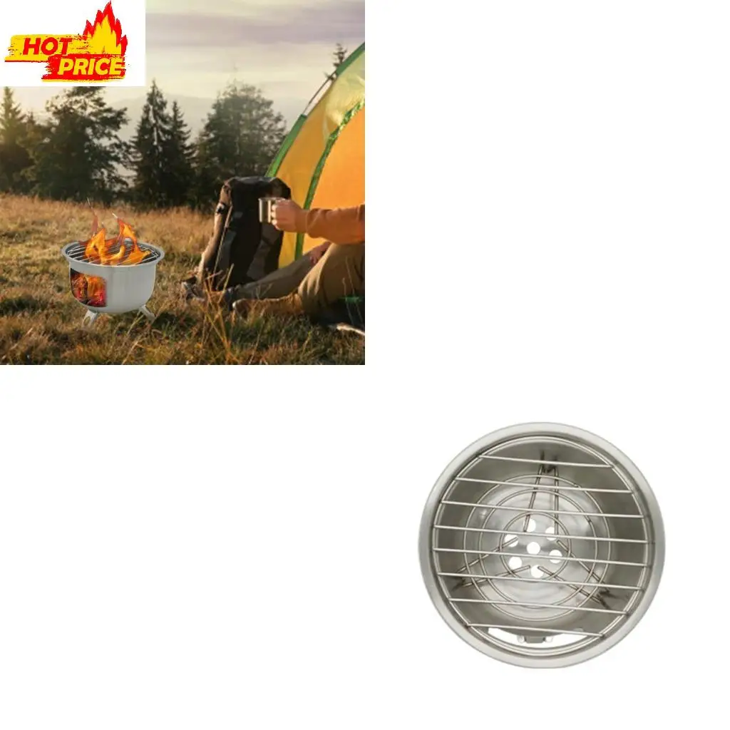 

Easy to Carry Mini Backpacking Burning Stove Stainless Steel Charcoal Grill