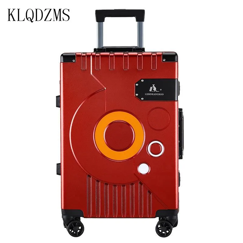 KLQDZMS 20/22/24/26 Zoll Mode Gepäck Aluminium Rahmen Trolley Fall Männer Und Frauen Internat Fall PC Koffer Auf Rädern