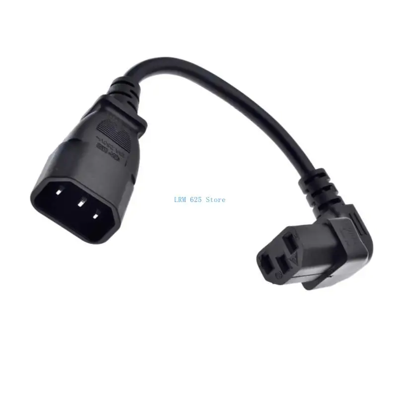 

41QA 0.6m C14 Male Input C13 Female Output Power Cord Lower Elbow Adapter Cable Wire