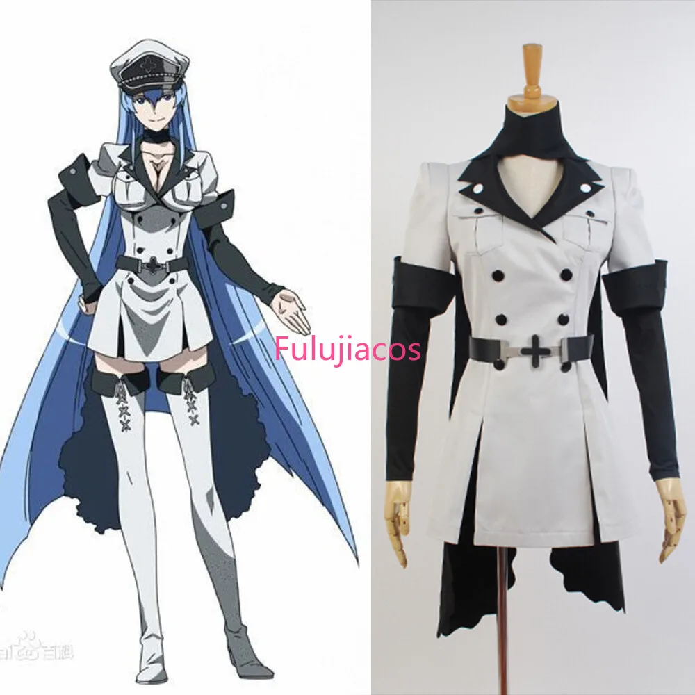 Fulujiacos Esdeath Cosplay Costume Aldult Unisex Sexy Outfit Hat Wig