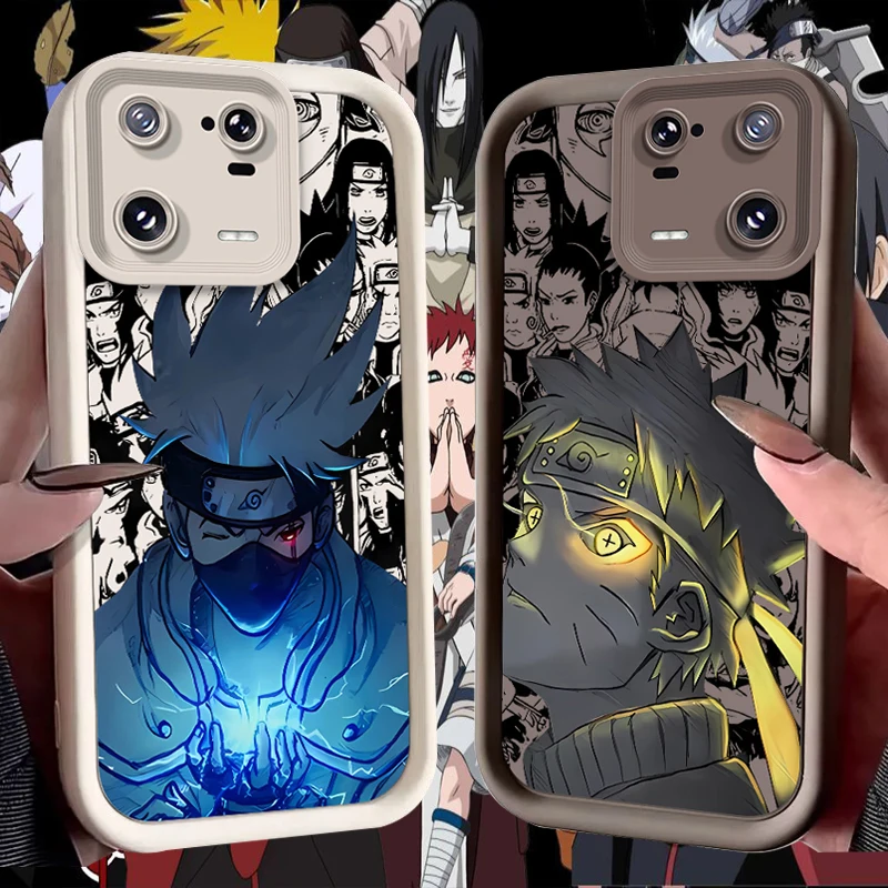 N-Naruto Liquid Silicone Case for Xiaomi Mi 14 13 13T 12 12T Pro 12X 12S 11 Lite 11T POCO F5 X5 X3 NFC Shockproof Soft TPU Cover