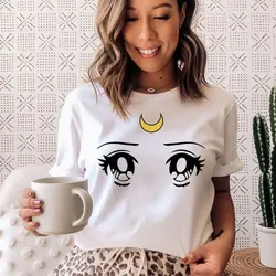 Camiseta de Sailor Moon para mujer, camisa de Anime de moda, camiseta de Sailor Moon, camisetas de Japón para mujer, camiseta de Cosplay de Anime japonés