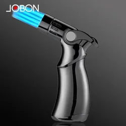 New Jobon Powerful Four Torch Metal Windproof  BBQ Cigar Gas Lighter Big Jet Flames Fire Ktchen Cigarette Lighter Men's Gift