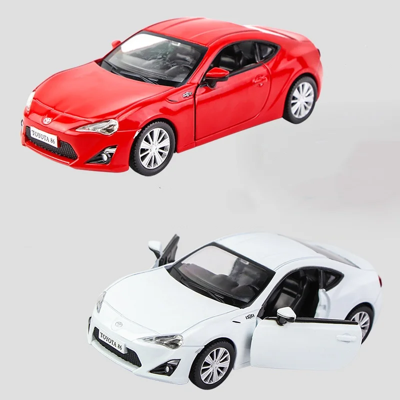 1/36 Toyota 86 pressofuso in lega modello di auto giocattolo 2 porte aperte tirare indietro auto regali di compleanno per bambini collezioni per adulti