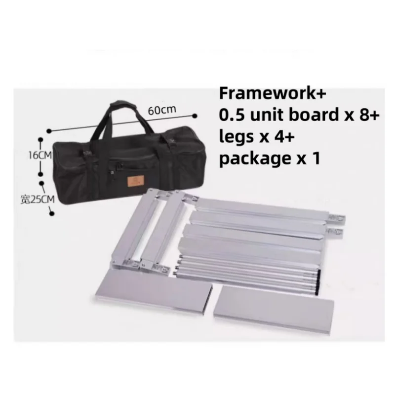 IGT-tafel Frame met vier eenheden Afneembare aluminium camping- igt-tafel Draagbare IGT 4-eenheid geassembleerde gratis combinatietafel