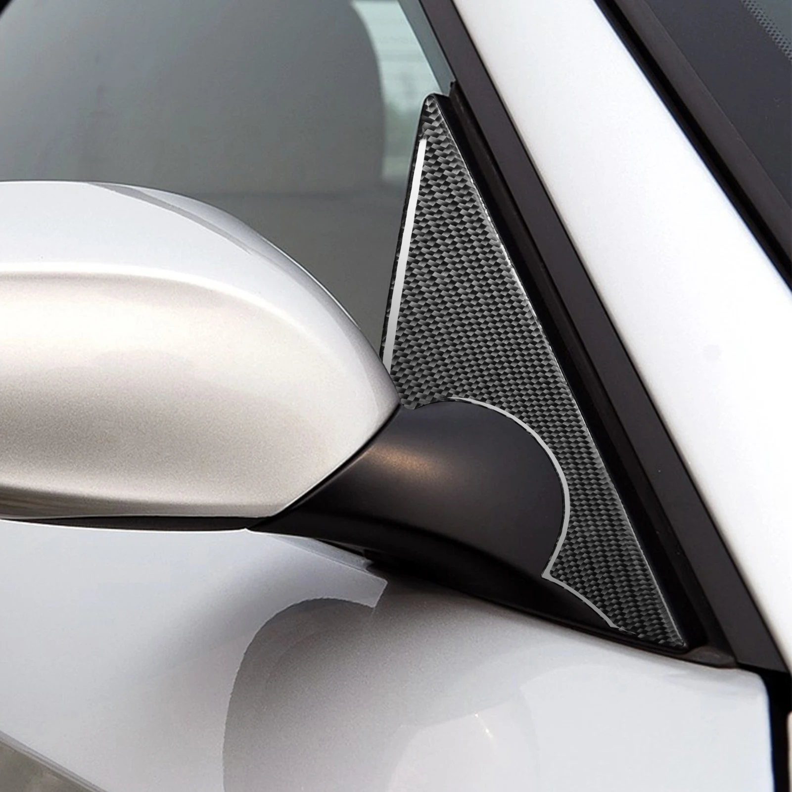For BMW Z4 E85 2003-2008 Carbon Fiber Rear View Mirror A-Pillar Triangle Panel Car Accessories Interior Decorative Stickers - view 5