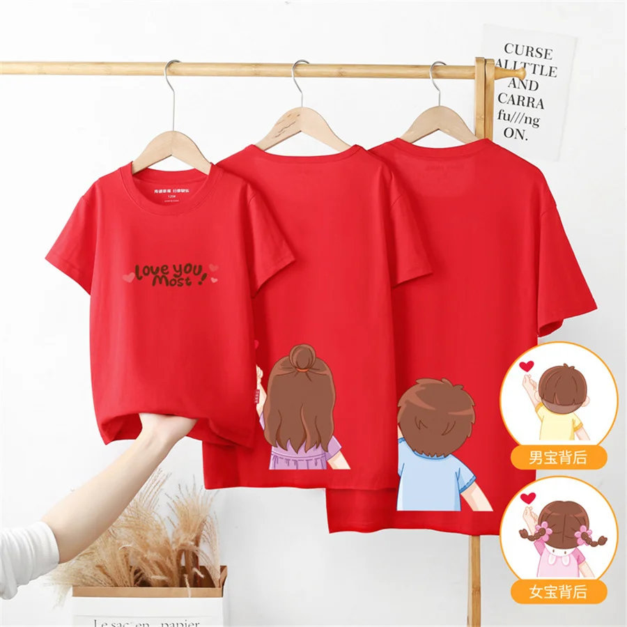 Family Look Mommy and Me Clothes Matching Summer  Family Clothing Mother Daughter Son Father Kids T-shirt