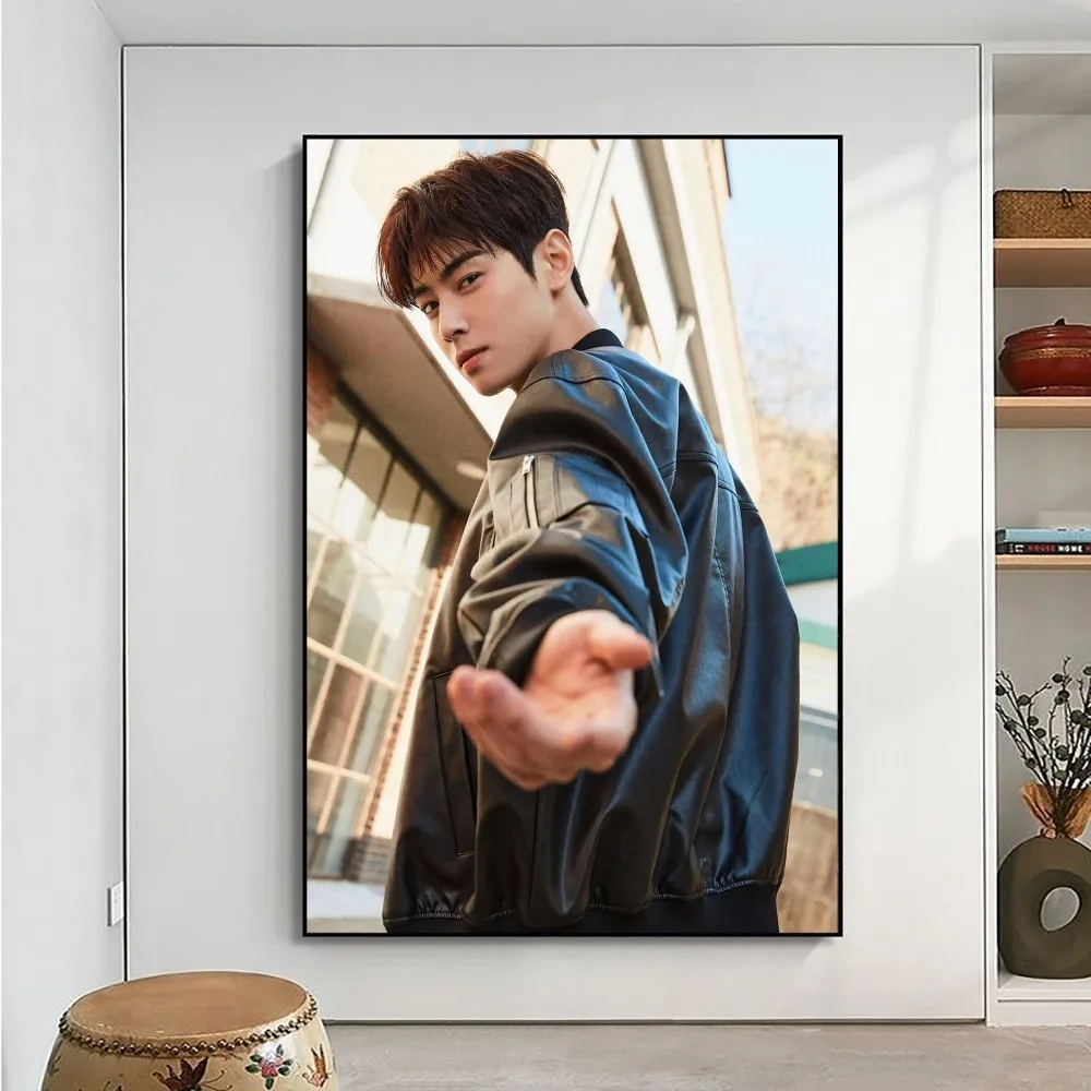 Korea Actor Cha Eun Woo Poster Posters Kraft Paper Vintage Poster Wall Art Painting Study Aesthetic Art Small Size Wall Stickers