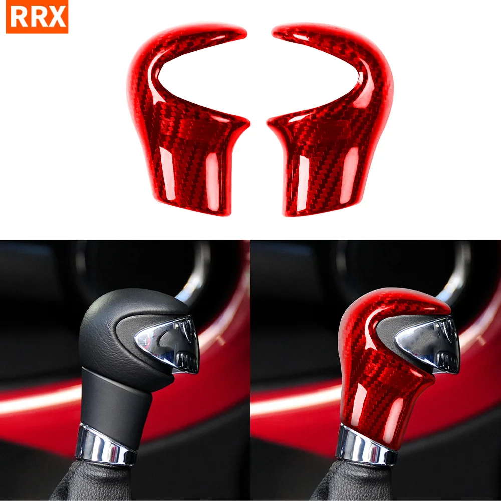 For BMW MINI R55 R56 R57 R58 R59 R60 R61 Red Carbon Fiber Gear Shift Knob Panel Trim Cover Car inside decorative Accessories