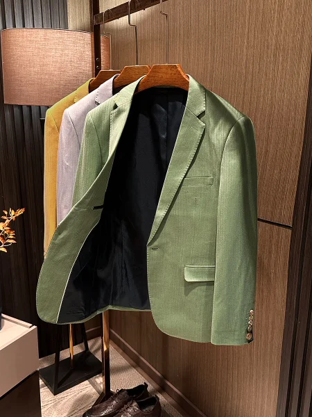 

Modern Sle Men's Pure Color Versatile Casual Suit Autumn Faion Busin Casual Polyester Fiber Long Sve Straight Cut