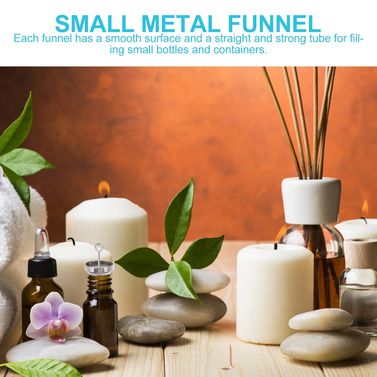 

10Pcs Mini Stainless Steel Funnels Smooth Surface Sturdy Tube for Transferring Powder Essential Oils Perfume Kitchen Laboratory