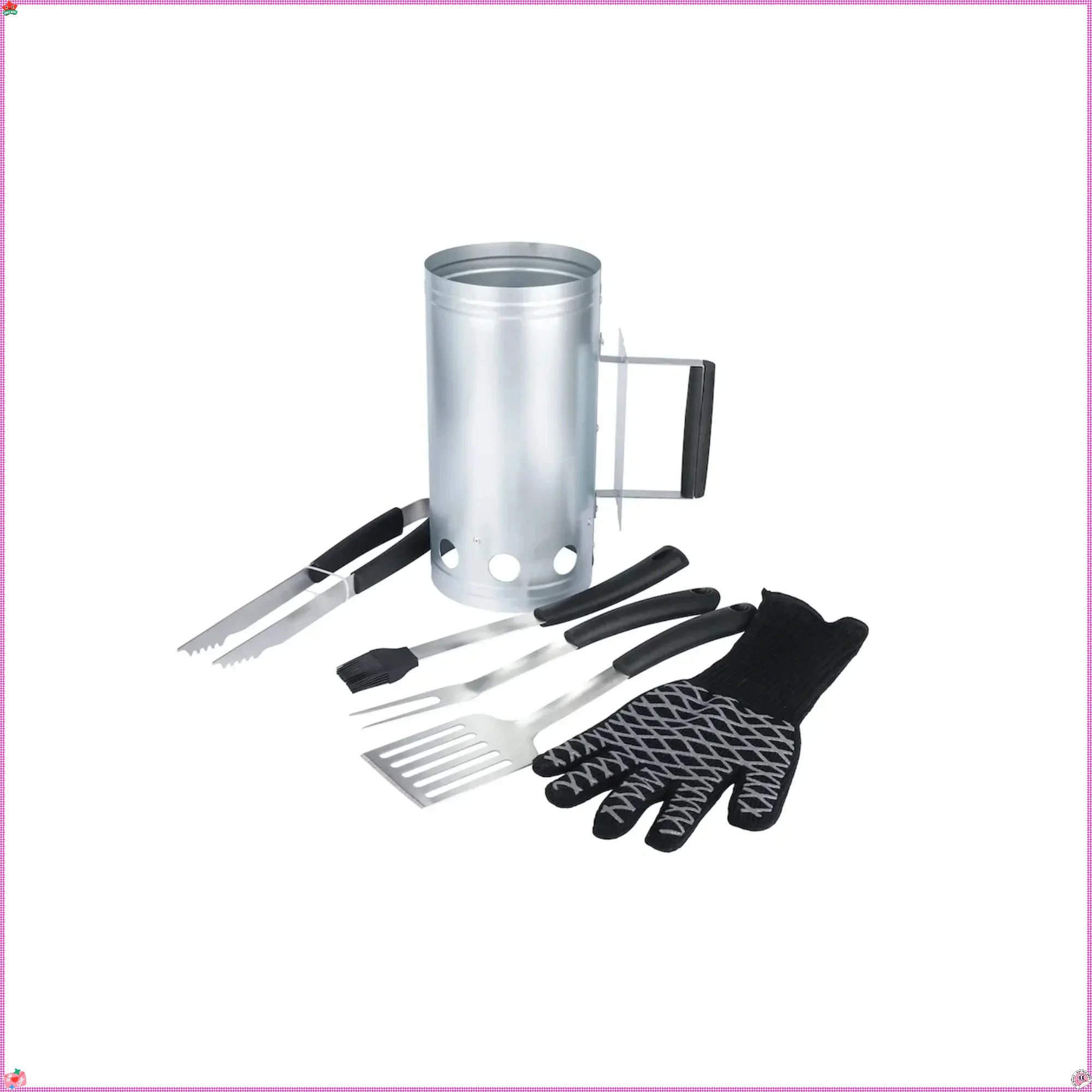 6pc Value Set with Spatula, Basting Brush, BBQ Fork, Tongs and Heat Resistant Glove