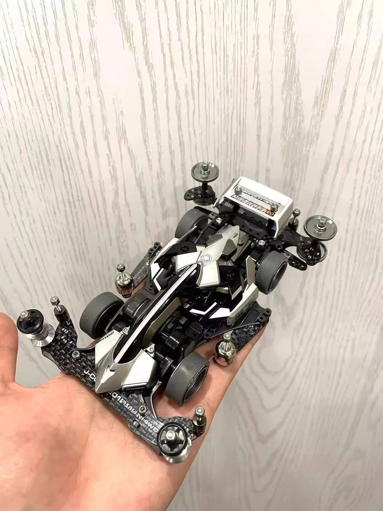 four-wheel drive vehicle modified Jedi tank pure manual spray painting black silver gray mirror customized FM-A chassis racing