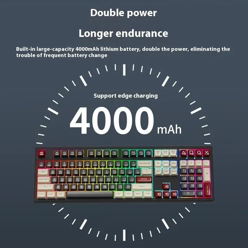 EWEADN Z108 Mechanical Keyboard Cherry MX Red Hot-Swappable 87-Key PBT White Backlit RGB Cross-Platform for Gaming Office Home