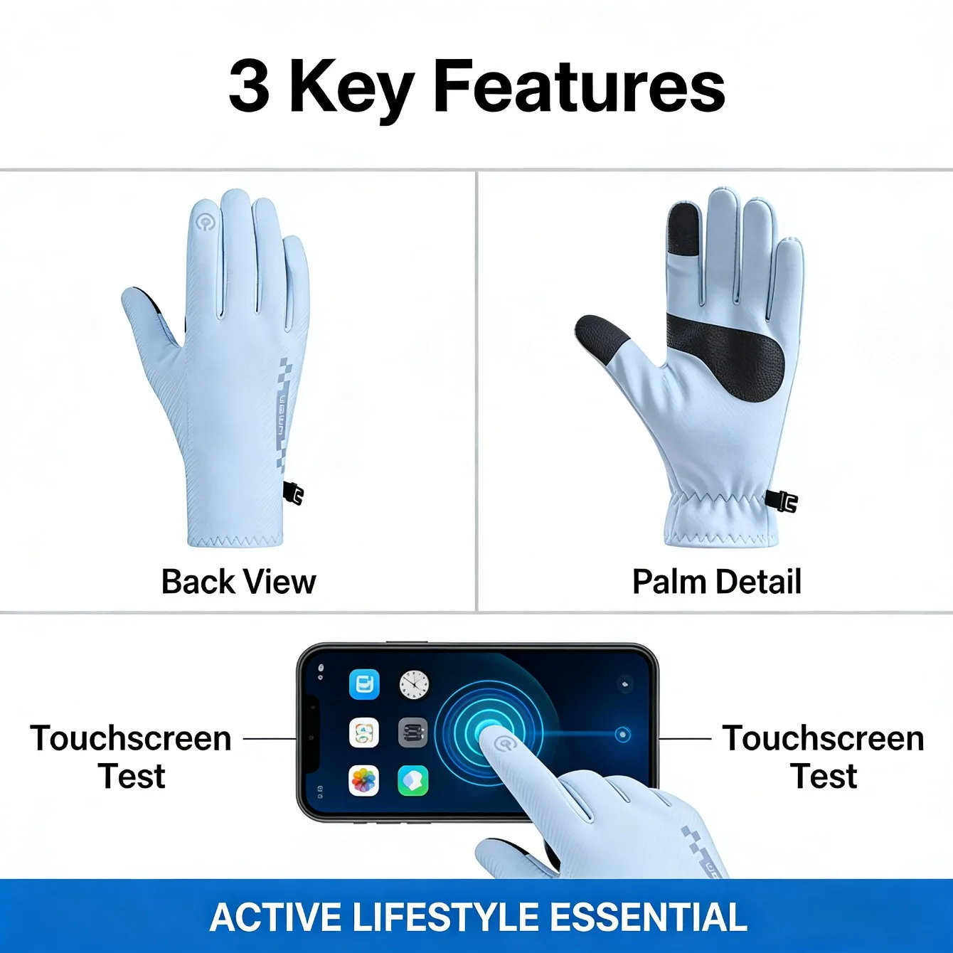 

Waterproof And Anti Slip Gloves Thickened Coral Fleece Winter Road Bike Skiing One Size