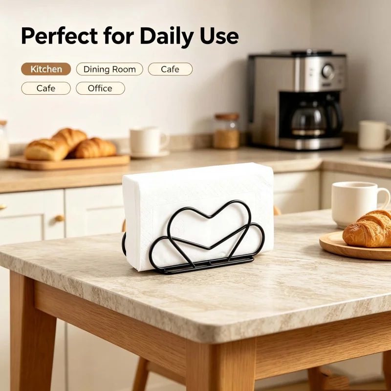1PC Nordic Vertical Iron Tissue Holder, Metal Tabletop Napkin Holder for Restaurant Desktop Paper Napkin Storage Tissue Clamp