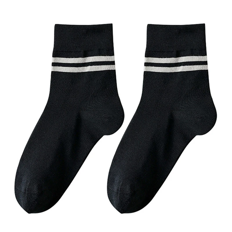 Socks Fashion INS Black White Stripe Crew Mens Sock 100 Cotton Sports High Skateboard Streetwear Happy Long Sox Short Crew Soks