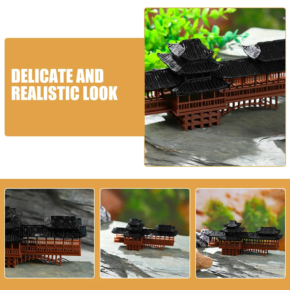 2 قطعة ديكور جسر مصغر زخرفة المناظر الطبيعية الجبلية وهمية لخزان الأسماك بونساي اناء للزهور حديقة في الهواء الطلق داخلي البلاستيك