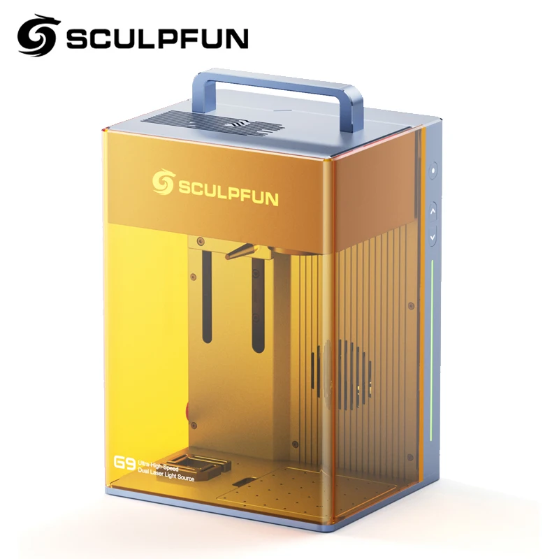 

Лазерный гравер SCULPFUN G9, 2 Вт, инфракрасный + 10 Вт, диодный синий, двойная сверхвысокая скорость, лазерная маркировочная машина 2 в 1