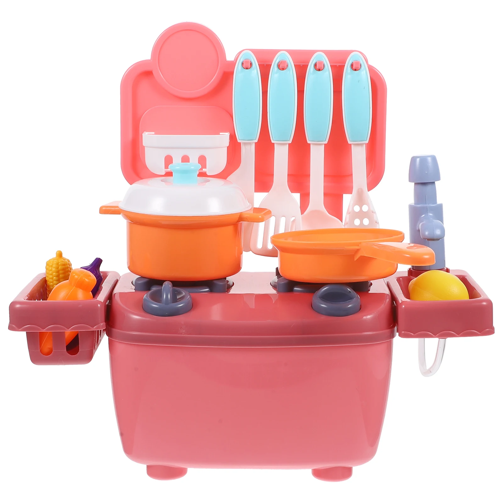 

24 pcs 1 Set Kitchen Pretend Cooking Simulation Utensils Vegetable Tableware Faucet Kids Chef Role Play Educational