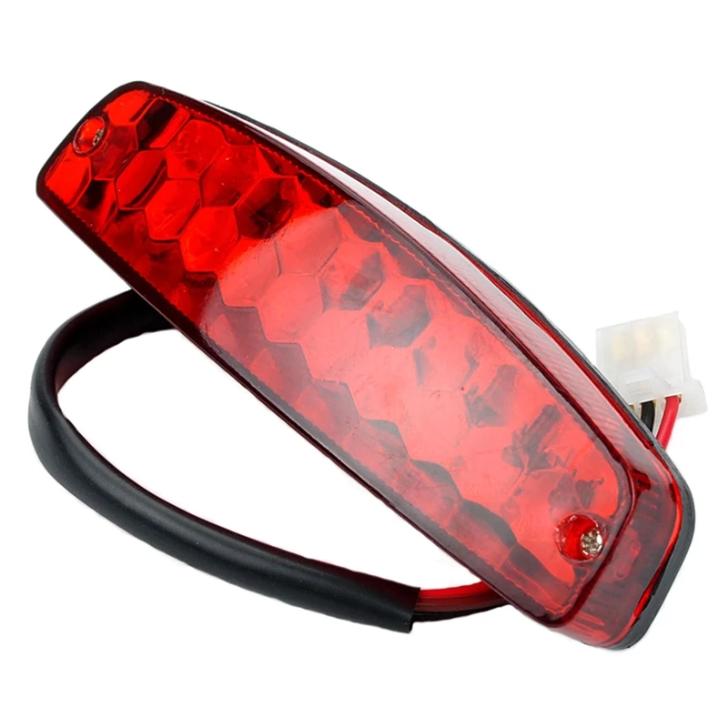 3 Wires LED Motorcycle Tail Brake Light Red Lens Rear License Lamp Daytime Running Signal Universal For 12V Moto Scooter