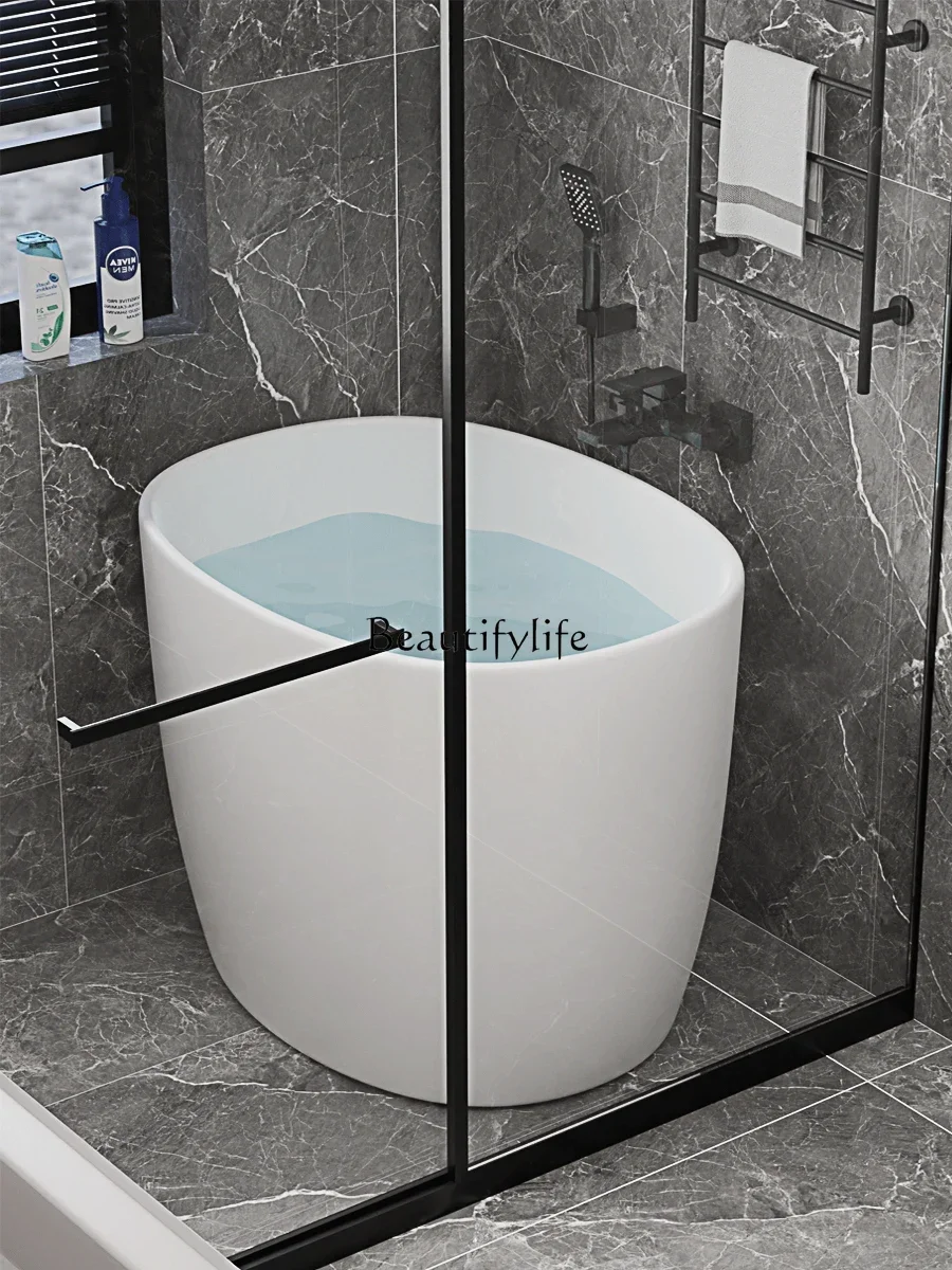 FG52*Acrylic household small mini mobile independent integrated deep bubble thermal insulation small bathtub