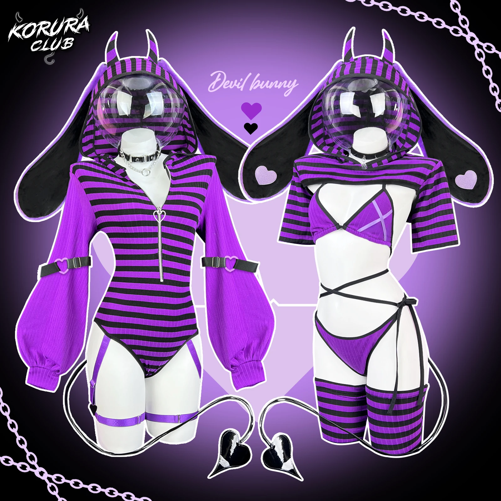 

Женский милый домашний костюм KORURACLUB: комбинезон-зайчик на молнии, вязаный, с длинными рукавами-фонариками, плюшевый хвост зайчика, костюм для косплея