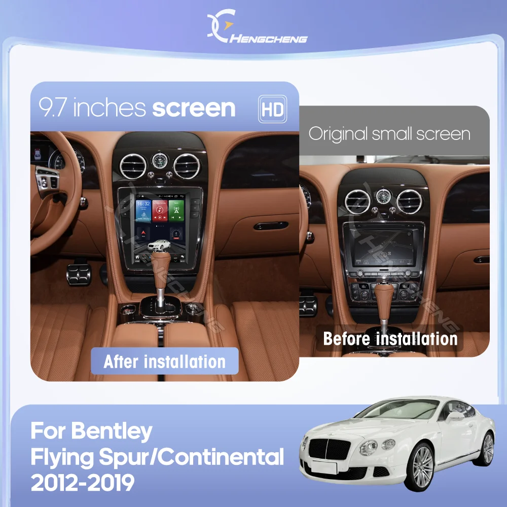 9.7 Inch Android12 MediaCarPlayer For Bentley Flying Spur/Continental 2012-2019 GPS Navigation 8Core 8+256G CarPlay 4G 360Camera