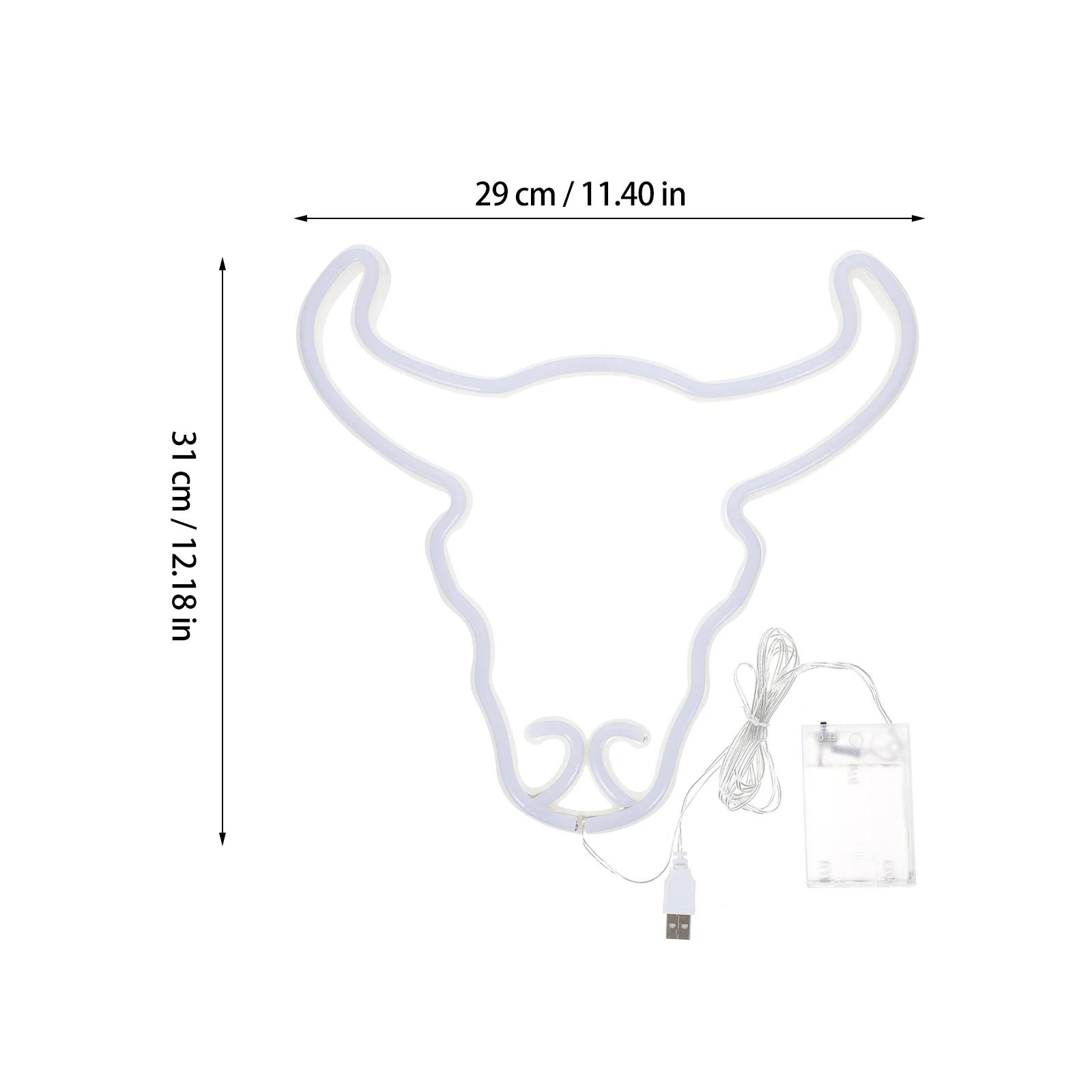 الثور رئيس Led ضوء النيون USB بالطاقة مصباح للزينة لغرفة النوم جدار النيون تسجيل ضوء الليل الصغيرة #4