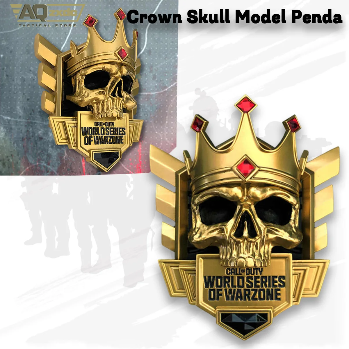 AQzxdc Crown Skull Oendant MW 2 Call of Duty COD Black Ops 6 Season Rank TOP250 Crown Skull Model Peripheral Magnetic Pendant