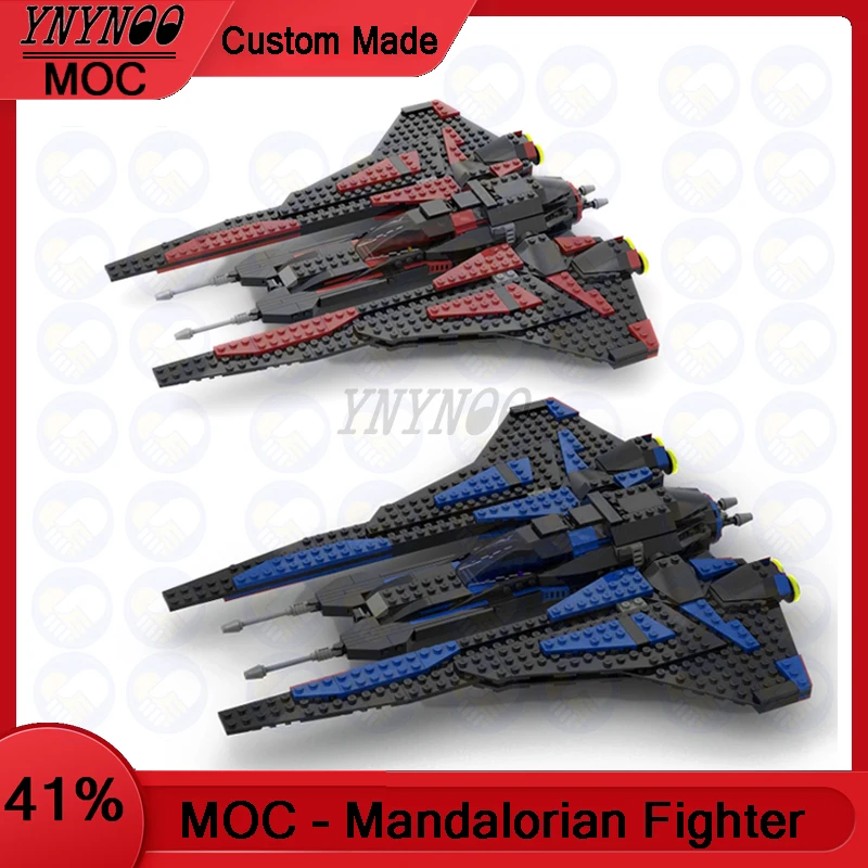 Customized MOC Star Plan Pre Vizsla\'s Space Fighters Aircraft 9525 Modification Ver. Building Blocks DIY Bricks Choldren Toys